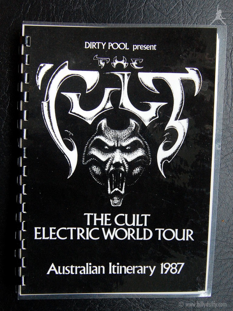 Billy's itinerary book from The Cult 'Electric' Tour - 1987
