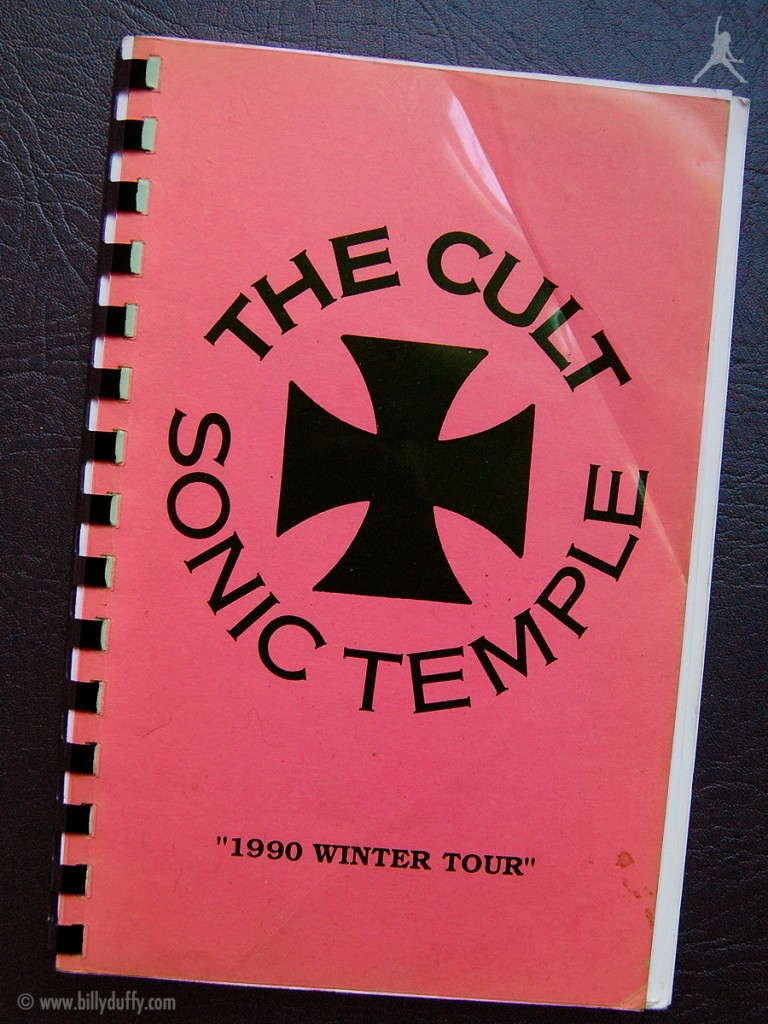 Billy Duffy's itinerary book from The Cult 'Sonic Temple' Tour - 1990