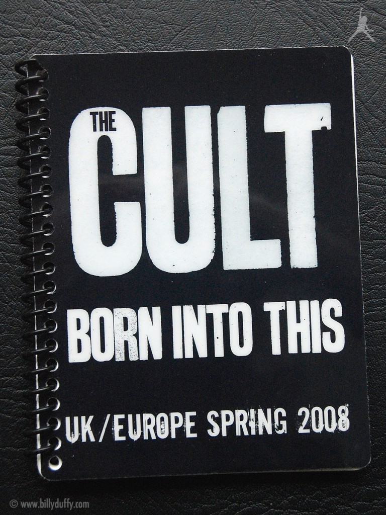 Billy Duffy's itinerary book from The Cult 'Born Into This' Tour - 2008