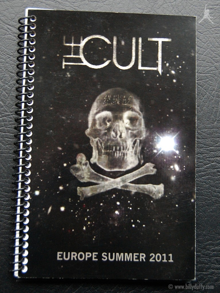 Billy's itinerary book from The Cult 'Capsules' Tour - 2011