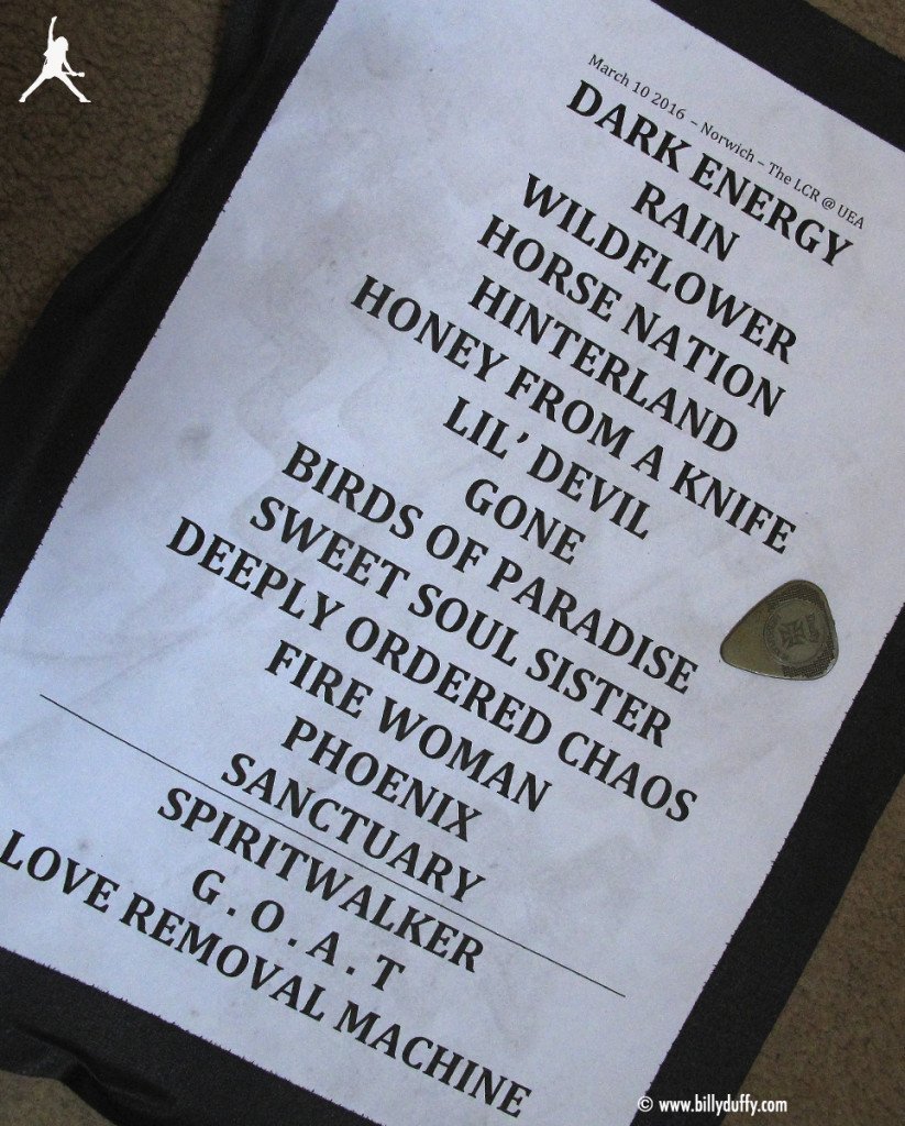 The Cult Set List 10-03-2016