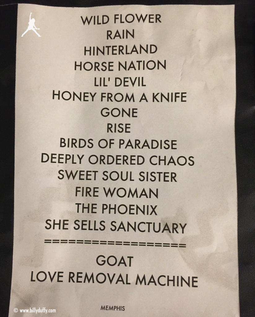 The Cult Set List 30-09-2016