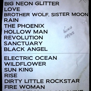 The Cult Set List 27-09-2009