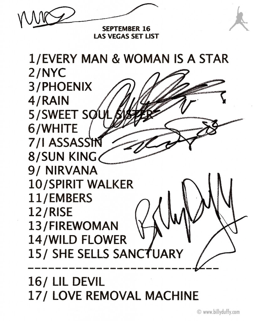 The Cult set list 16-09-2010